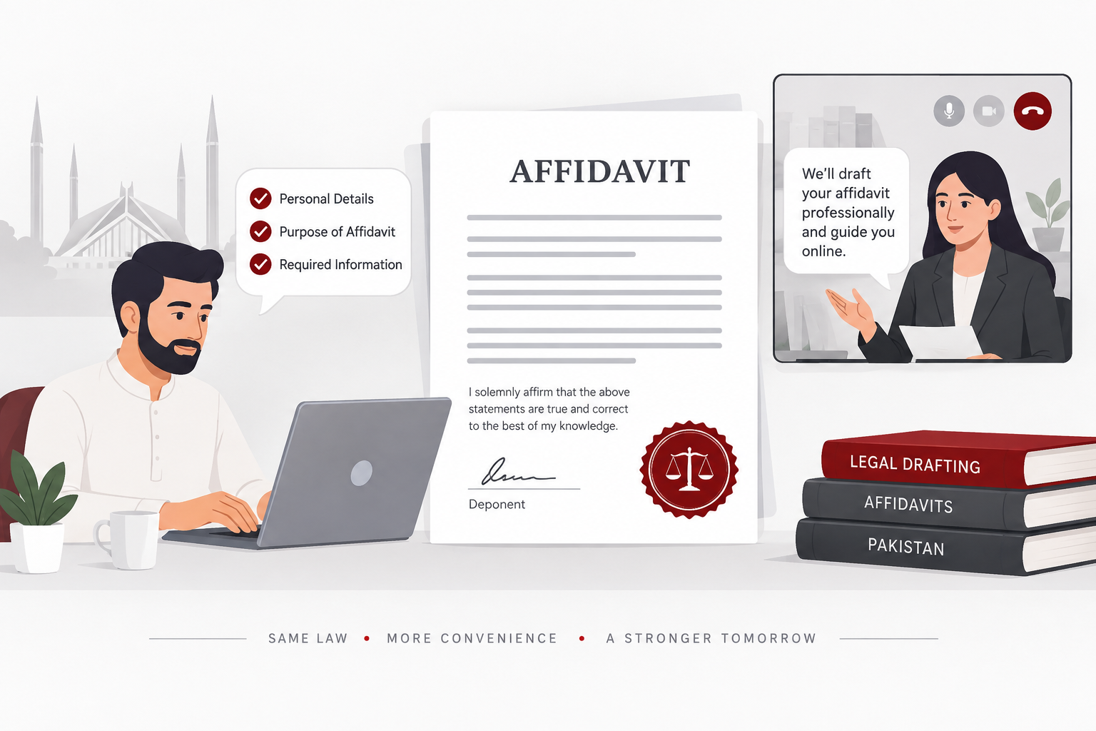 Affidavit drafting for government, embassy, education and business use in Pakistan