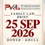 PK-Legal Family Law Brief for 25 Sep 2026 on dower and khula, with a Nikahnama and courthouse